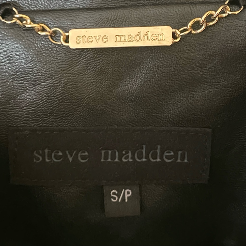 Steve Madden Black Faux Leather Jacket Sz-Small - Picture 3 of 13